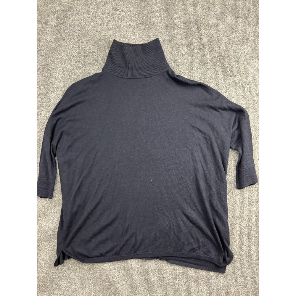Whistles Sweater Womens XS Blue Turtleneck Dolman 3/4 Sleeve Knit‎ Pullover